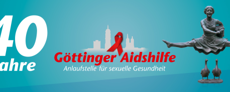 Grafik zum 40jährigen Jubiläum der Göttinger Aidshilfe - Anlaufstelle für sexuelle Gesundheit, ein Design von der Agentur "Die Goldkinder"